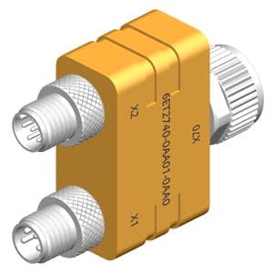 ISP-Y splitter M12 female to 2x M12 male permits the direct connection of Inspekto SmartLight ISP-SSLCB60 and various GigE cameras (e.g. Basler ace - Image 2