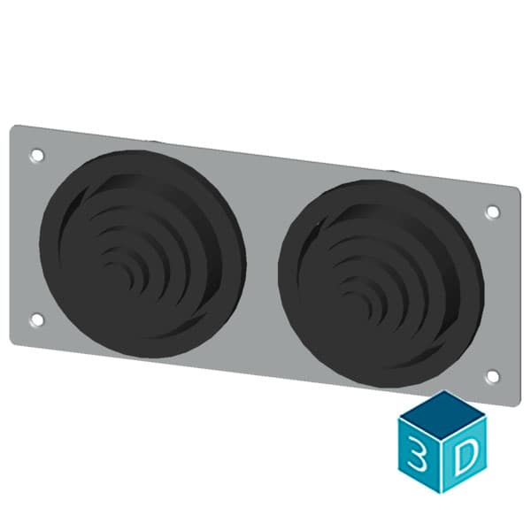 ALPHA 400/630 DIN cable entry flange sheet steel only for flat pack with 2 x cable support sleeves 8HC6900 only protection class 1 - Image 3