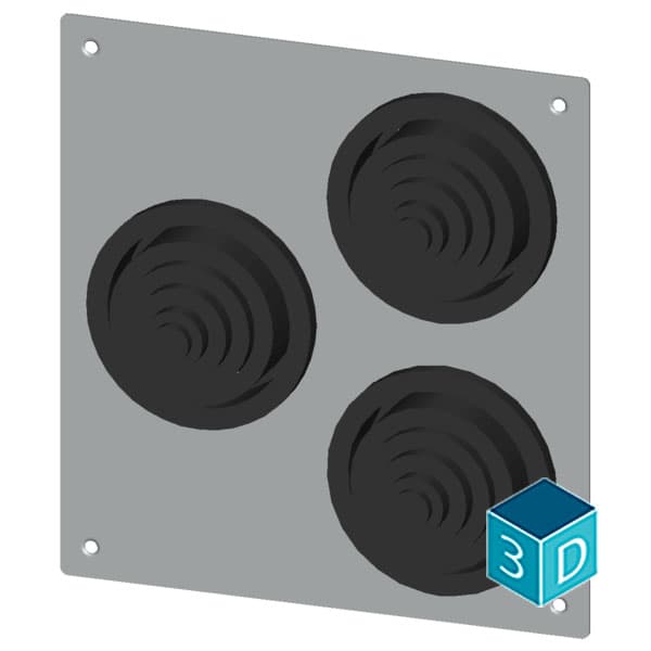 ALPHA 1250 DIN cable entry flange for lower flange opening in the floor plate old version with 3 x rubber sleeves 8HC6900 sheet steel IP57 flange opening 186 mm x 198 mm - Image 3