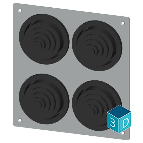 ALPHA 1250 DIN cable entry flange for lower flange opening in the floor plate old version with 4 x rubber sleeves 8HC6900 sheet steel IP58 flange opening 186 mm x 198 mm - Image 3