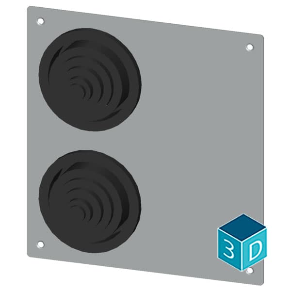 ALPHA 1250 DIN cable entry flange for lower flange opening in the floor plate old version with 2 x rubber sleeves 8HC6900 sheet steel IP56 flange opening 186 mm x 198 mm - Image 3