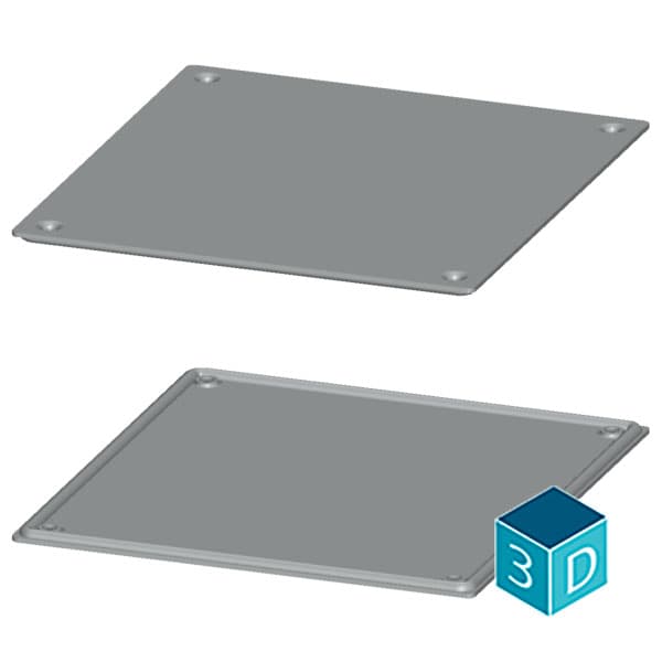 ALPHA 1250 DIN dummy flange plate IP55 sheet steel for flange opening in the floor plate old version flange opening 186 mm x 198 mm - Image 3