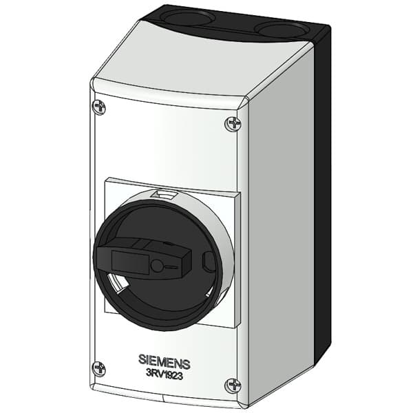 Molded-plastic enclosure for surface mounting Degree of protection IP55 with N and PE terminal Can be locked in O position 54 mm with metric cable gland No UL/CSA approval - Image 3