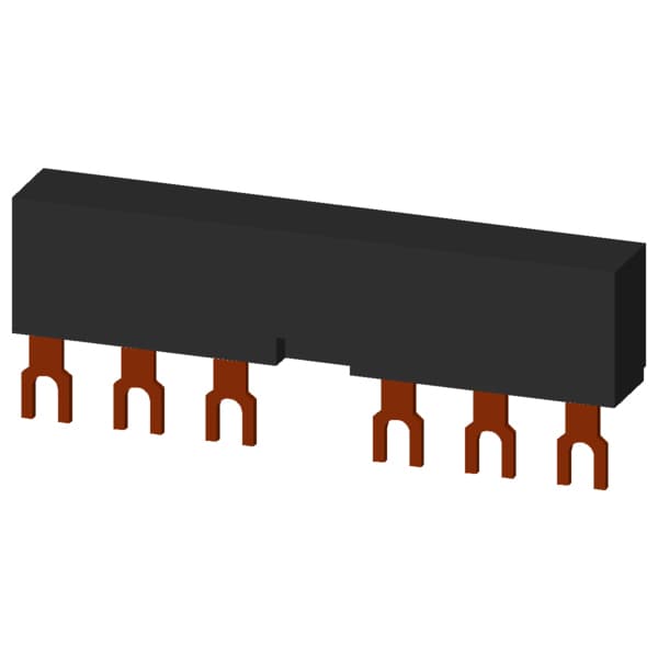 3-phase busbars modular spacing 55 mm for 2 breakers + accessories fork shape connections - Image 3