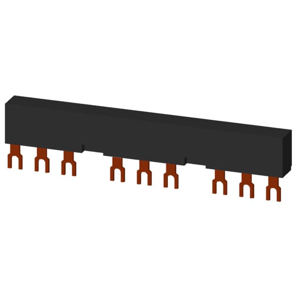 3-phase busbars modular spacing 55 mm for 3 breakers + accessories fork shape connections - Image 3