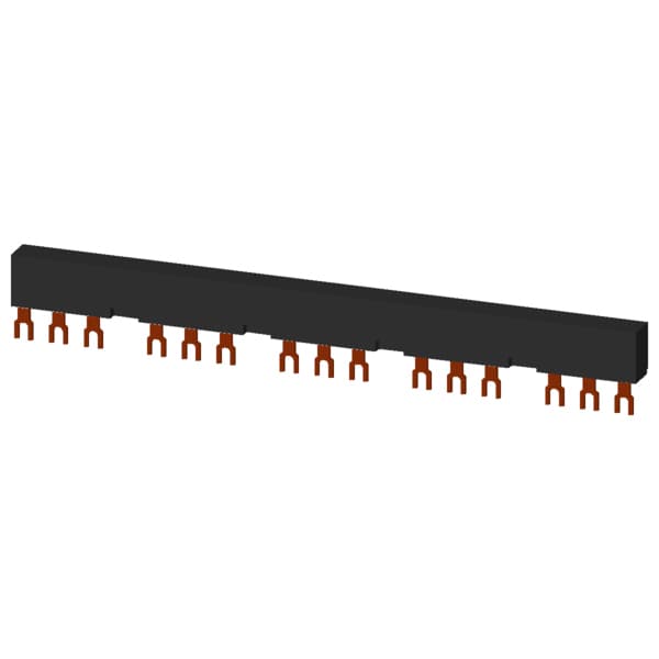 3-phase busbars modular spacing 55 mm for 5 breakers + accessories fork shape connections - Image 3