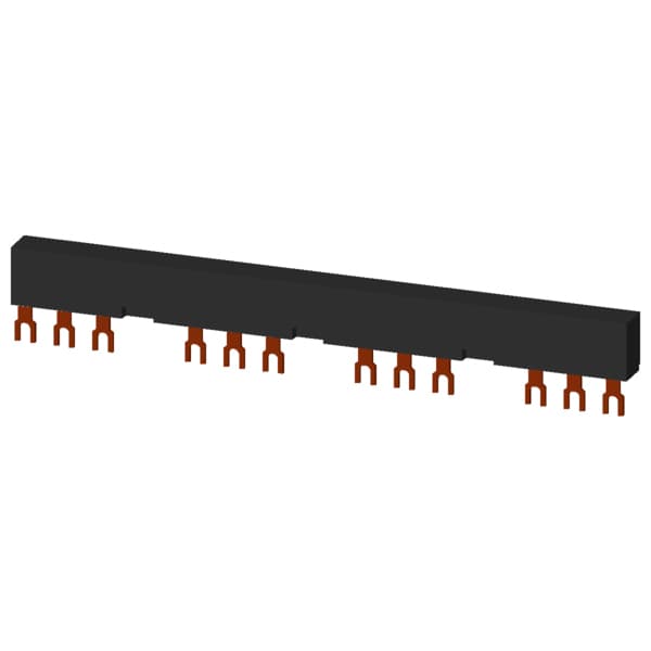 3-phase busbars modular spacing 63 mm for 4 breakers + accessories fork shape connections - Image 3