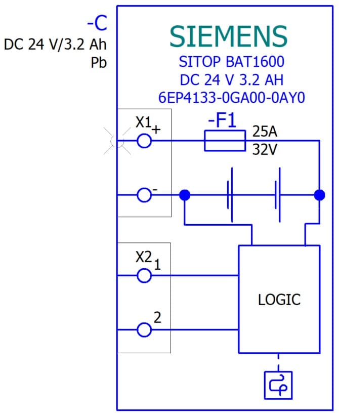 SITOP BAT1600 24 V DC 3.2 Ah Pb battery module with maintenance- fee closed lead-acid battery for SITOP UPS1600 - Image 4
