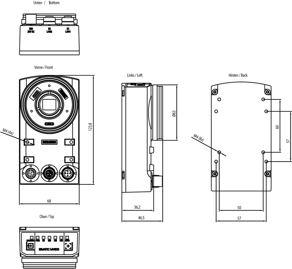 SIMATIC MV550 S optical reader resolution: 800x600 px; 2x Ethernet:100 MB(POE) - Image 2