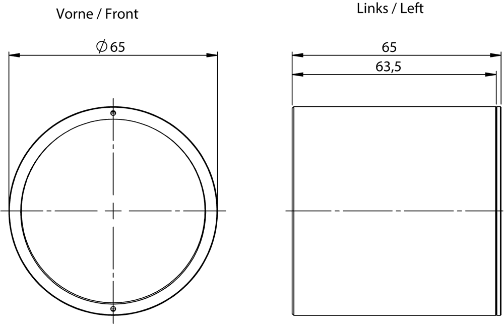 MV500 protective barrel IRUVcut degree of protection IP67 for MV500 devices face plate: IRUVcut / glass enclosure: metal for lens length without/with built-in ring light 48.5 mm/23.9 mm for lens width without/with built-in ring light 60.4 mm/41.6 mm suitable for lenses (MLFB): 6GF9001-1BL01 - Image 2