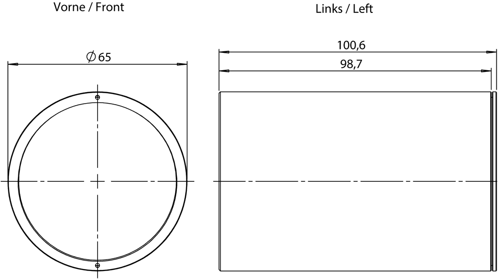 MV500 protective lens barrel PMMA long Degree of protection IP67 for MV500 devices face plate: PMMA long - food and beverage Enclosure: metal For lens length without/with built-in ring light 83.5 mm/59.1 mm For lens width without/with built-in ring light 60.4 mm/41.6 mm Suitable for lenses (MLFB): 6GF9001-1BL01 - Image 2