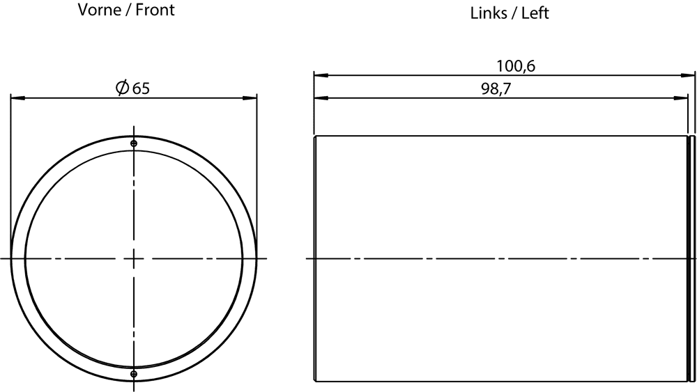 MV500 protective lens barrel IR long degree of protection IP67 for MV500 devices face plate: IR /glass long enclosure: metal for lens length without/with built-in ring light 83.5 mm/59.1 mm for lens width without/with built-in ring light 60.4 mm/41.6 mm suitable for lenses (MLFB): 6GF9001-1BL01 - Image 2