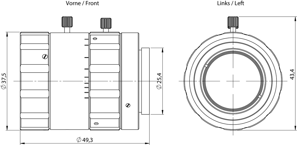 MV560 fixed-focus lens 25 mm only for MV560 devices MLFB: 6GF3560-0LE10; focal length 25 mm; adjustable aperture; scope of delivery: lens important: no built-in ring lamp can be used. - Image 2