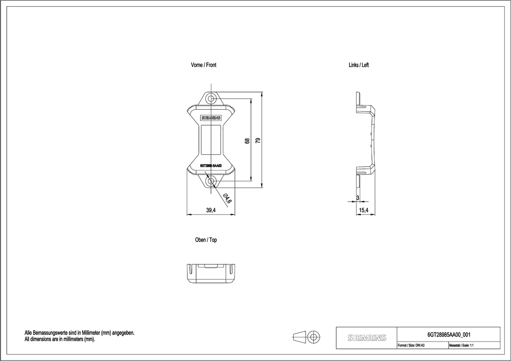 SIMATIC RF600 Fixing hood for RF645T Plastic PA 6.6 30GF minimum order quantity 20 units. - Image 2