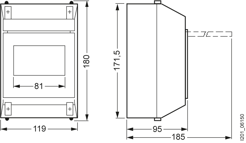 RC safety socket outlet T55 Type A (PSE/SSF) 16 A 2-pole IFN 30 mA 125-230 V 2 MW in molded-plastic enclosure - Image 2
