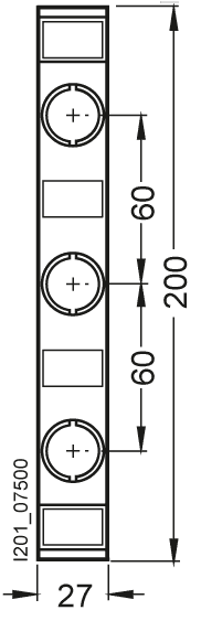 Touch protection cover ISO for bus-mounting fuse base 3-pole for busbar system 60 mm D02/63A 1-fold - Image 2