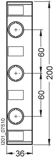 Touch protection cover ISO for bus-mounting fuse base 3-pole for busbar system 60 mm D02/63A 1.33-fold - Image 2