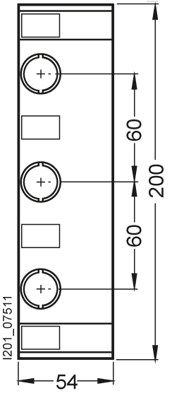 Touch protection cover ISO for bus-mounting fuse base 3-pole for busbar system 60 mm D02/63A 2-fold - Image 2