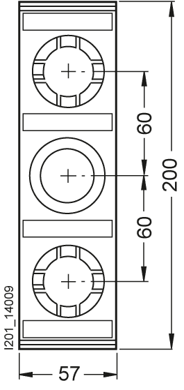 Touch protection cover ISO for bus-mounting fuse base 3-pole for busbar system 60 mm DIII/63A 1-fold - Image 2