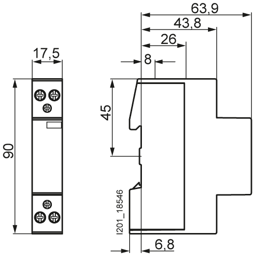 insta contactor with 2 NC contacts for 230 V AC - Image 2