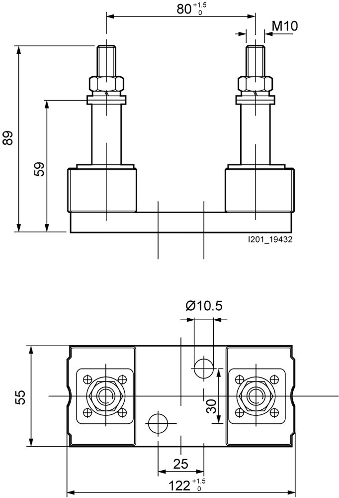 SITOR fuse holder 1600 A 690 V 1-pole with bolt terminal with fixing dimension 80 mm - Image 2
