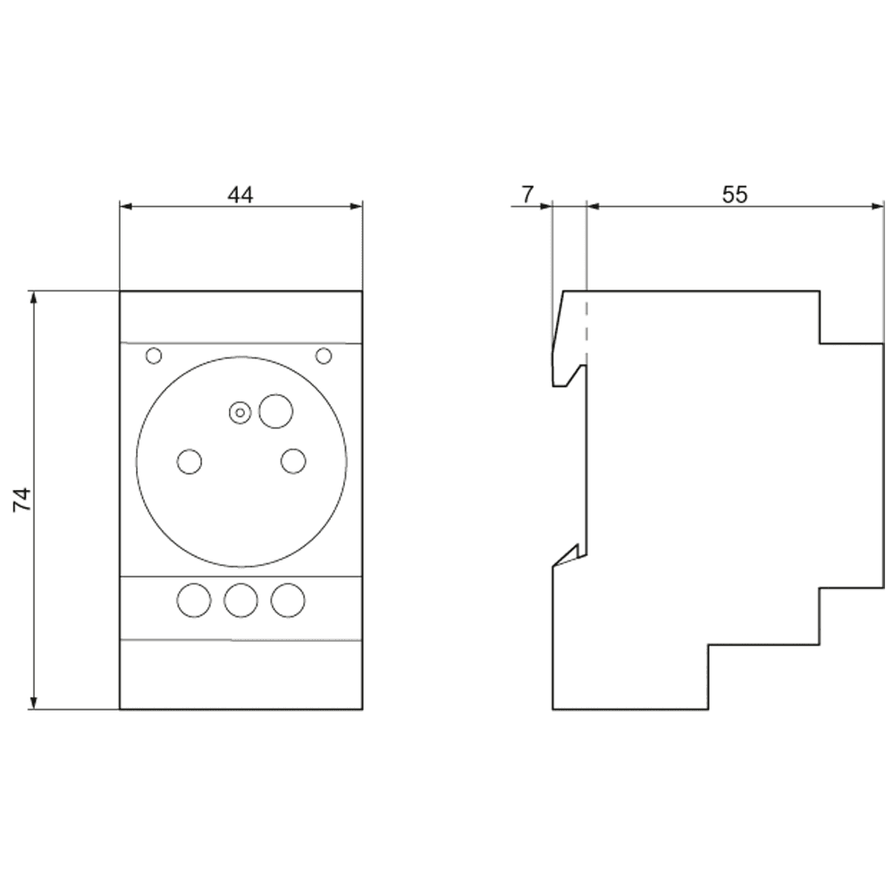 Socket outlet 16 A with grounding pin according to CEE 7 for installation in distribution boards - Image 2