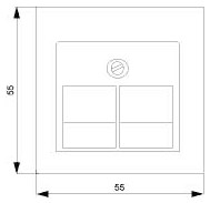 DELTA i-system aluminum-metallic Cover plate UAE connection socket suitable for Ackermann Cat. 3 2x 8-pole - Image 2