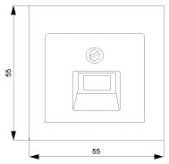 DELTA i-system carbon metallic Cover plate UAE connection socket suitable for Rutenbeck Cat. 3+5/ BTR Cat. 6 - Image 2