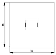 DELTA i-system carbon metallic Light signal 250 V with glow lamp cover plate 55 x 55 mm with red window - Image 2