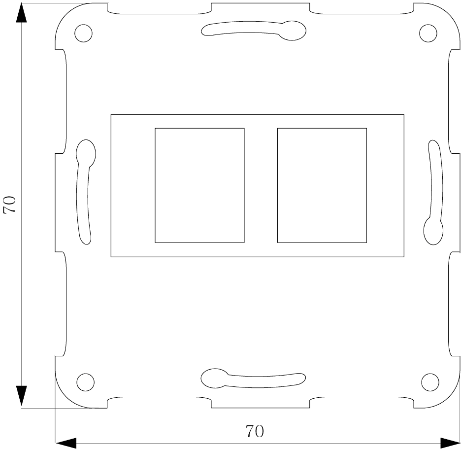 Support plate green insert for accommodating up to 2 modular jack connectors Screw mounting PEHA design. MJ5 - Image 2