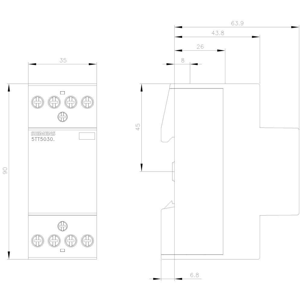 insta contactor with 4 NO contact for 230 V AC - Image 2
