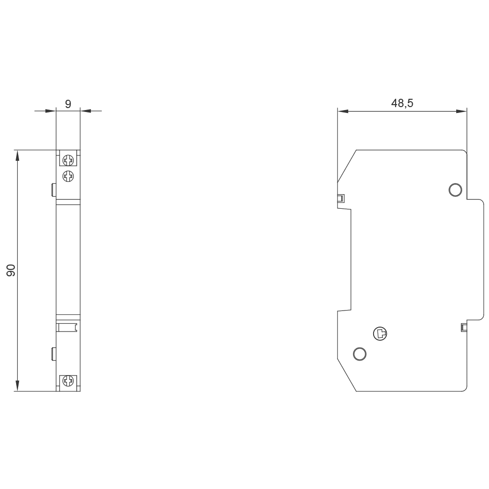 auxiliary switch 1 CO for cylindrical fuse base size 14x 51 mm for displaying the switching state of fuses with striker indicator - Image 2