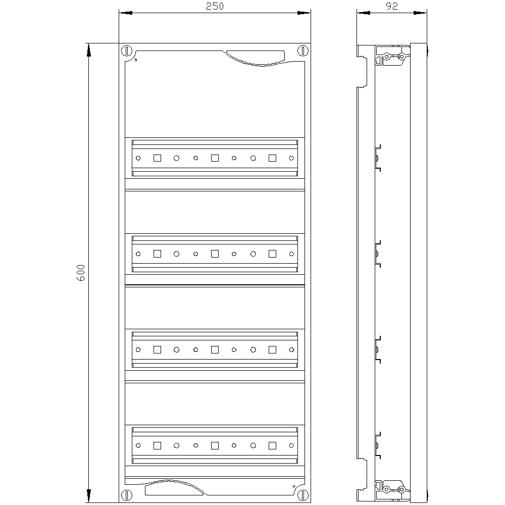 ALPHA 400 DIN quick assembly kit for modular installation devices tier spacing 125 mm with N/PE bar - Image 2