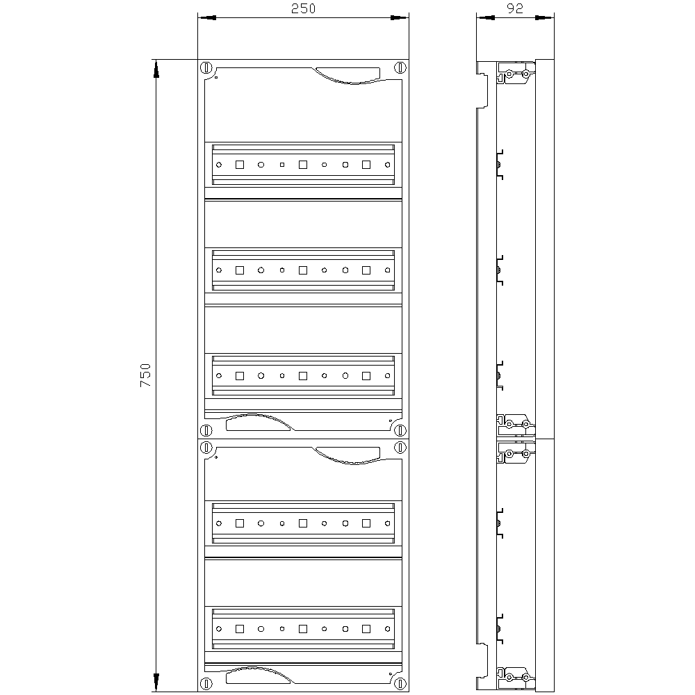 ALPHA 400 DIN quick assembly kit for modular installation devices tier spacing 125 mm with N/PE bar - Image 2