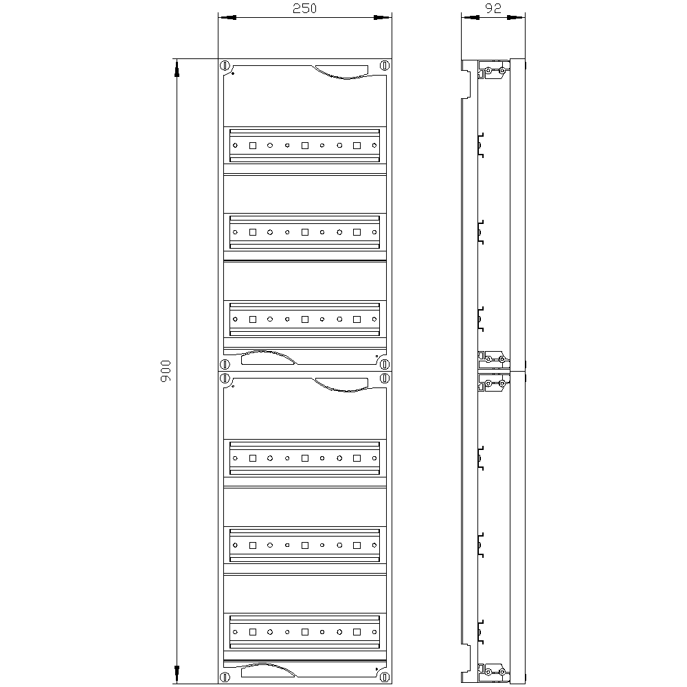ALPHA 400 DIN quick assembly kit for modular installation devices tier spacing 125 mm with N/PE bar - Image 2