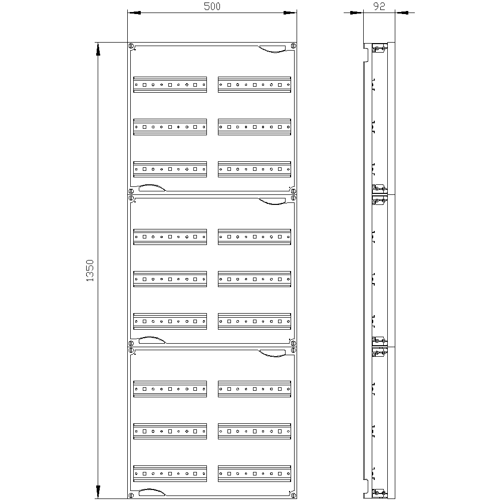ALPHA 400 DIN quick assembly kit for modular installation devices tier spacing 125 mm with N/PE bar - Image 2