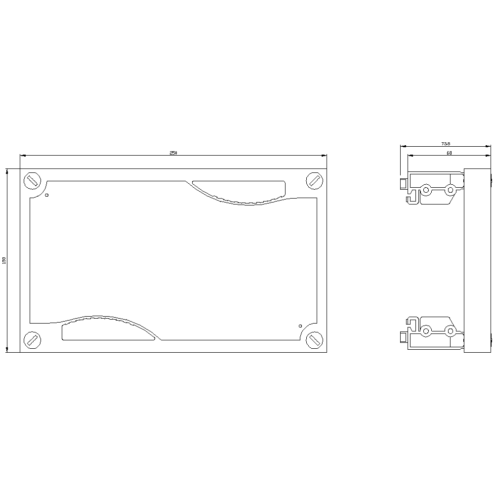 ALPHA 160 DIN assembly kit front cover for unequipped panel H = 150 mm - Image 2