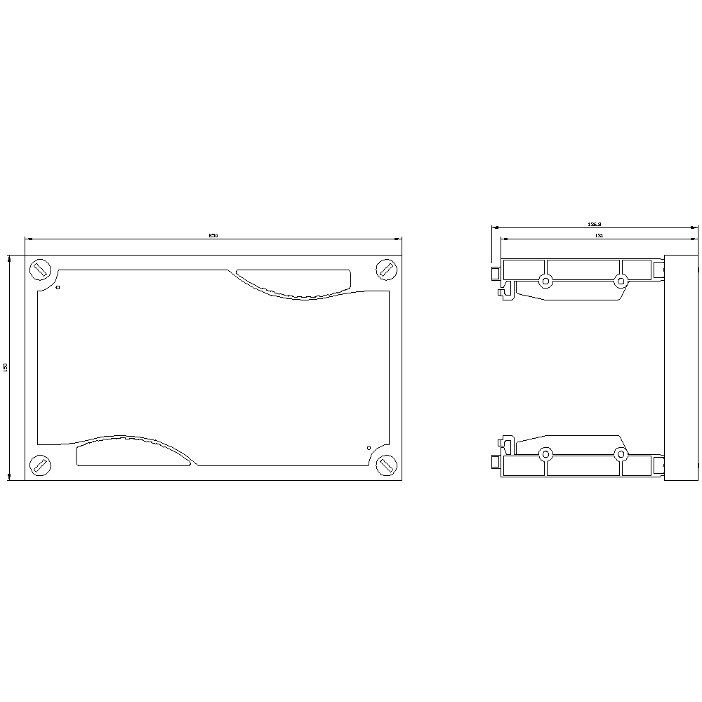 ALPHA 400/630/1250 DIN assembly kit front cover for unequipped panel H = 150 mm - Image 2