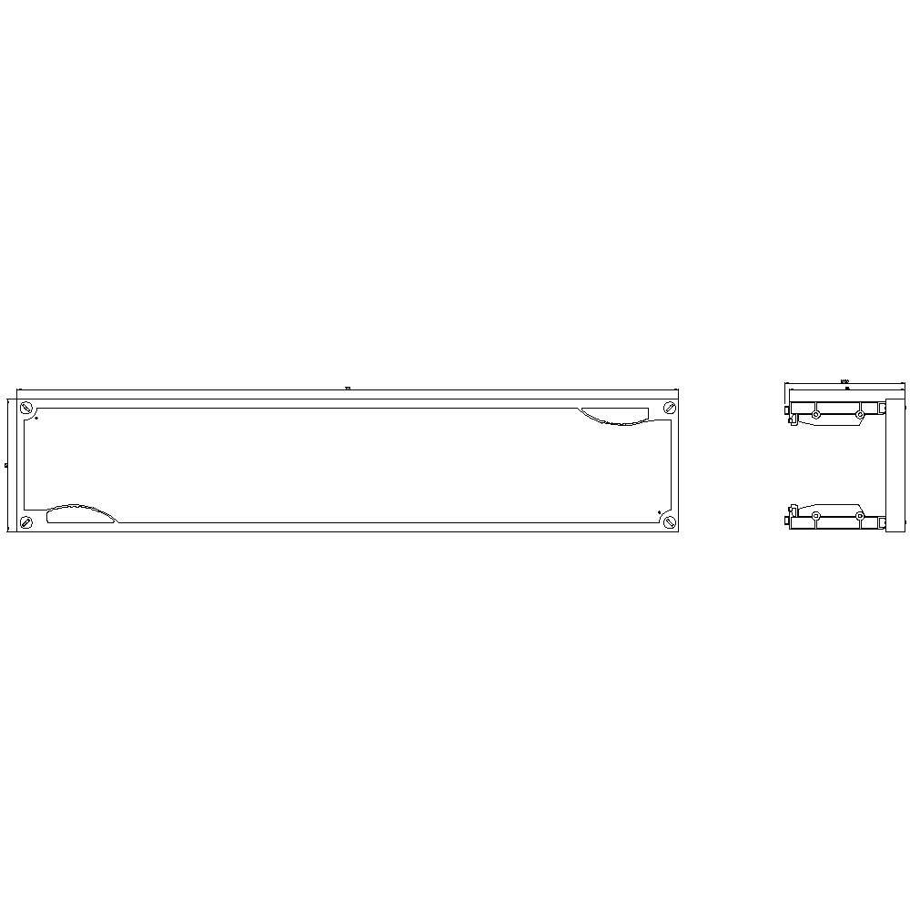ALPHA 400/630/1250 DIN assembly kit front cover for unequipped panel H = 150 W = 750 - Image 2