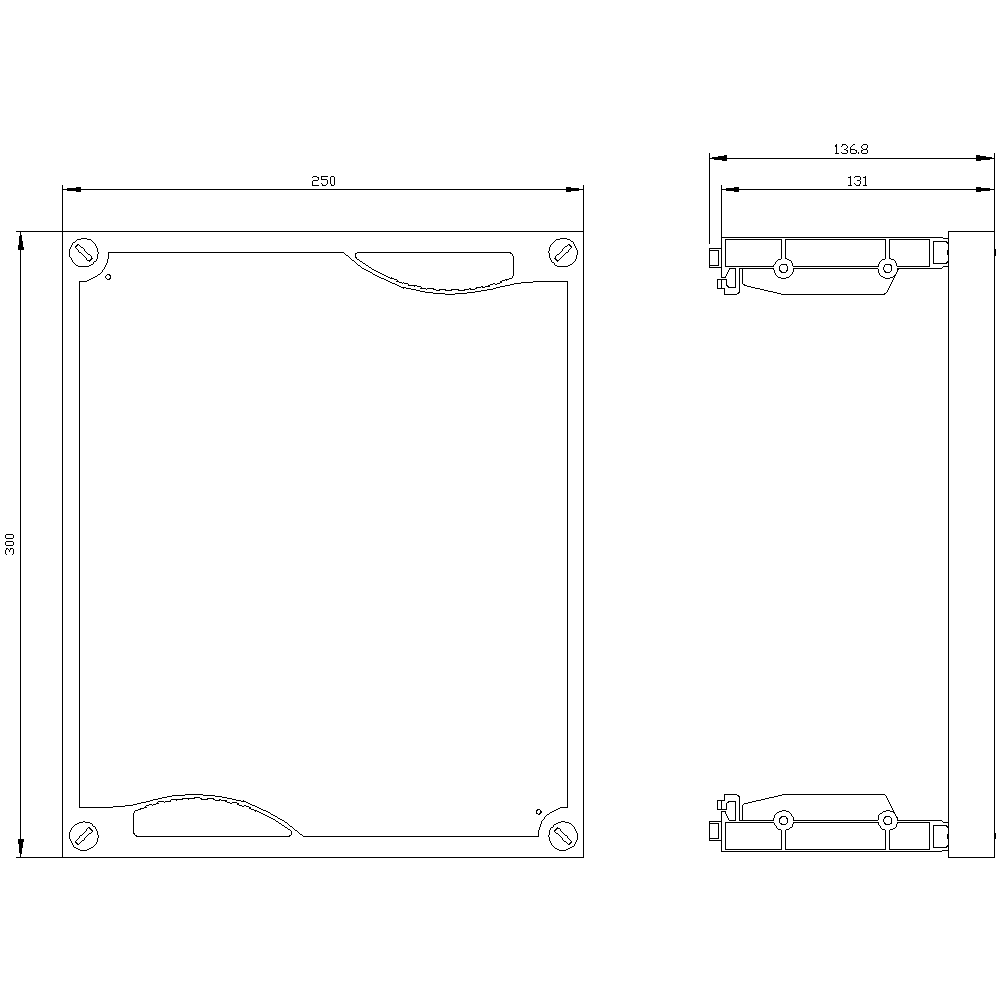 ALPHA 400/630/1250 DIN assembly kit unequipped section cover H=300 W=250 - Image 2