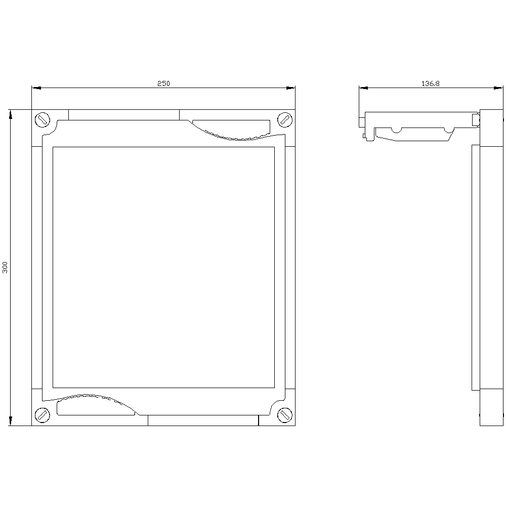 ALPHA 400/630 DIN assembly kit front cover for unequipped panel 40 mm deep-drawn H = 300 mm - Image 2