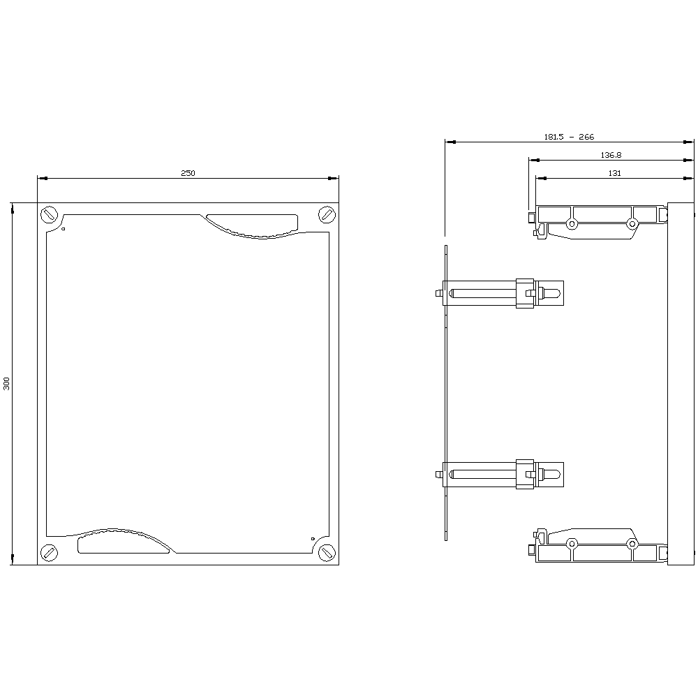 ALPHA 400/630/1250 DIN assembly kit mounting plate section cover closed H = 300 mm - Image 2