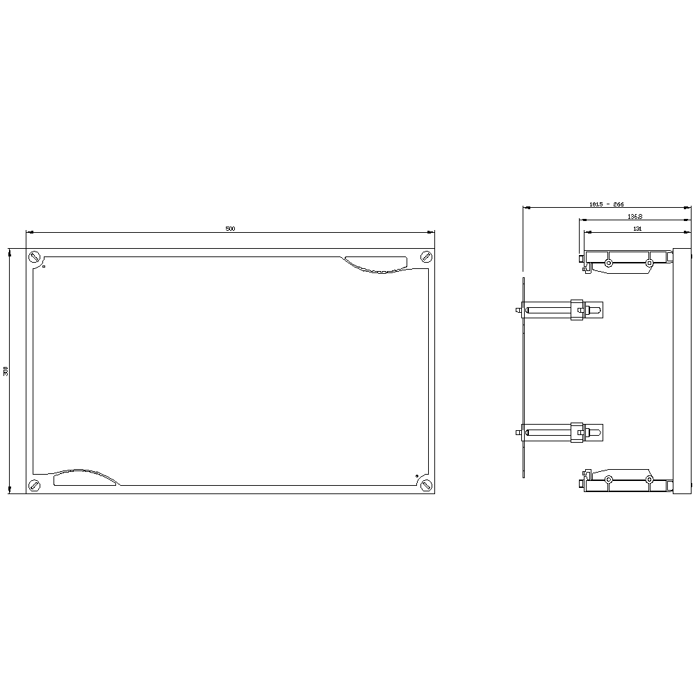 ALPHA 400/630/1250 DIN assembly kit mounting plate section cover closed H = 300 mm - Image 2