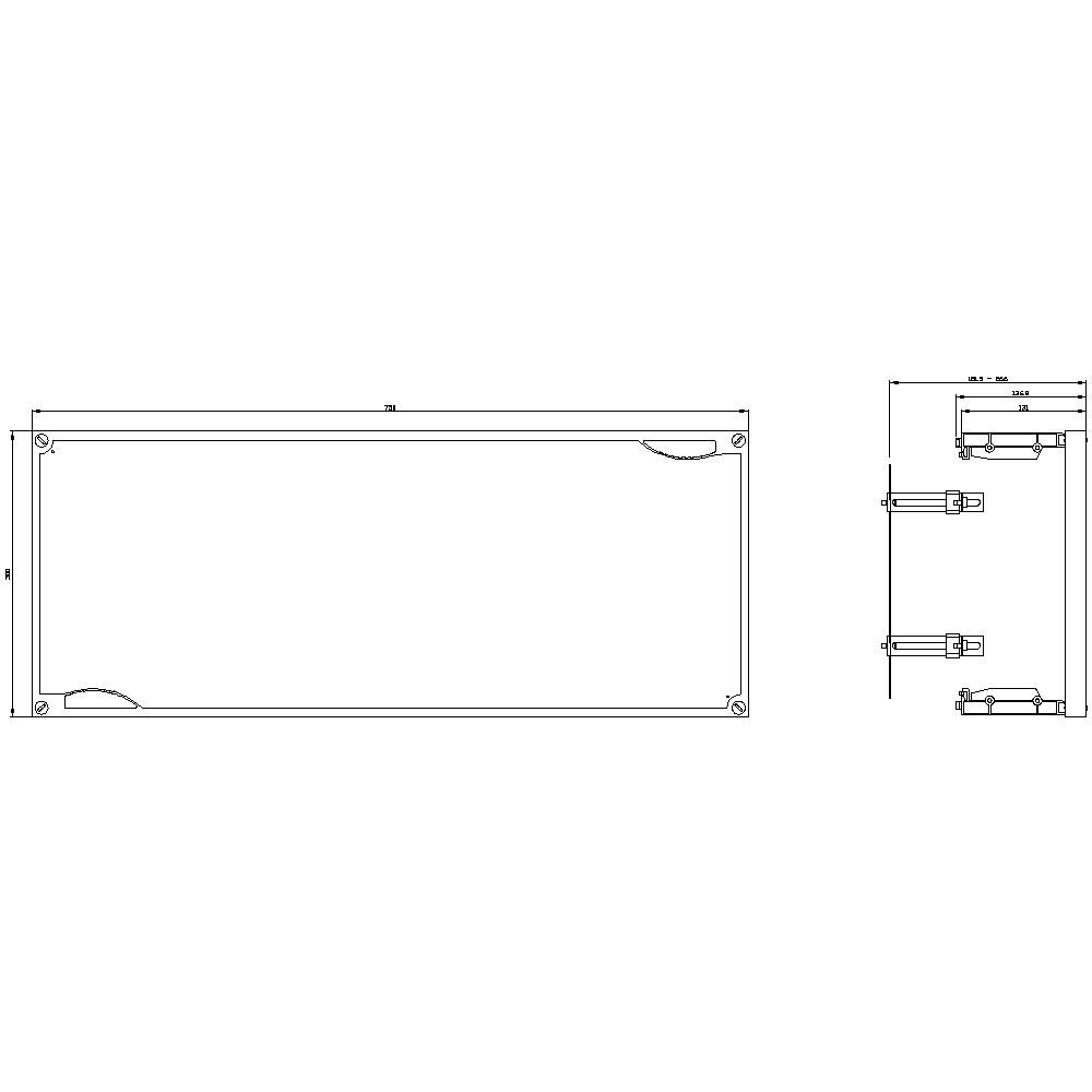 ALPHA 400/630/1250 DIN assembly kit mounting plate section cover closed H = 300 mm - Image 2
