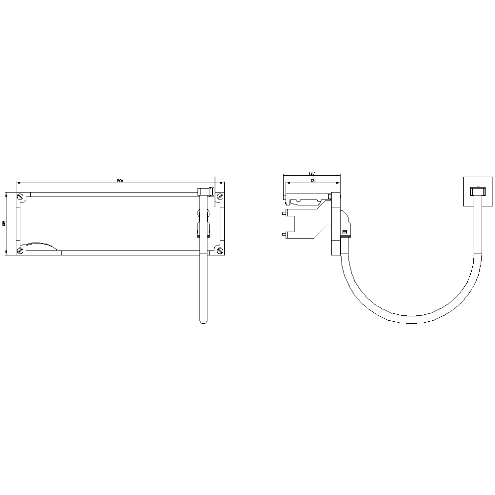 ALPHA 400/630/1250 DIN assembly kit ALPHA cable connection from assembly kit to door M20 H = 150 mm - Image 2
