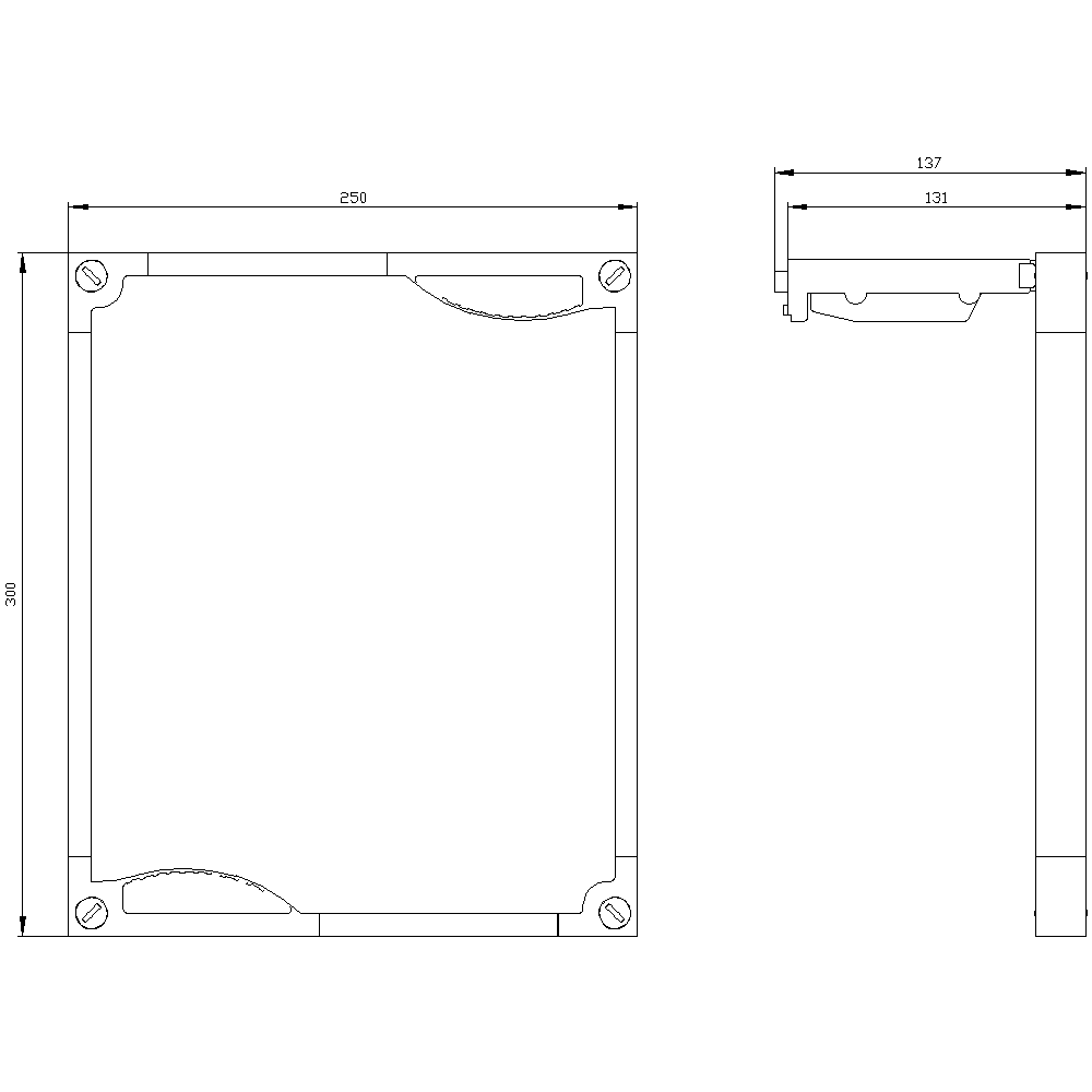 ALPHA 400/630/1250 DIN assembly kit front cover for unequipped panel transparent H = 300 mm - Image 2