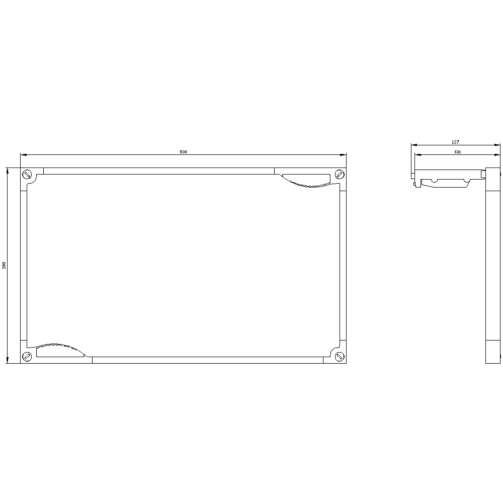 ALPHA 400/630/1250 DIN assembly kit front cover for unequipped panel transparent H = 300 mm - Image 2