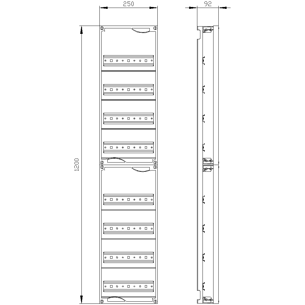 ALPHA 400 DIN quick assembly kit for modular installation devices tier spacing 125 mm with N/PE bar - Image 2