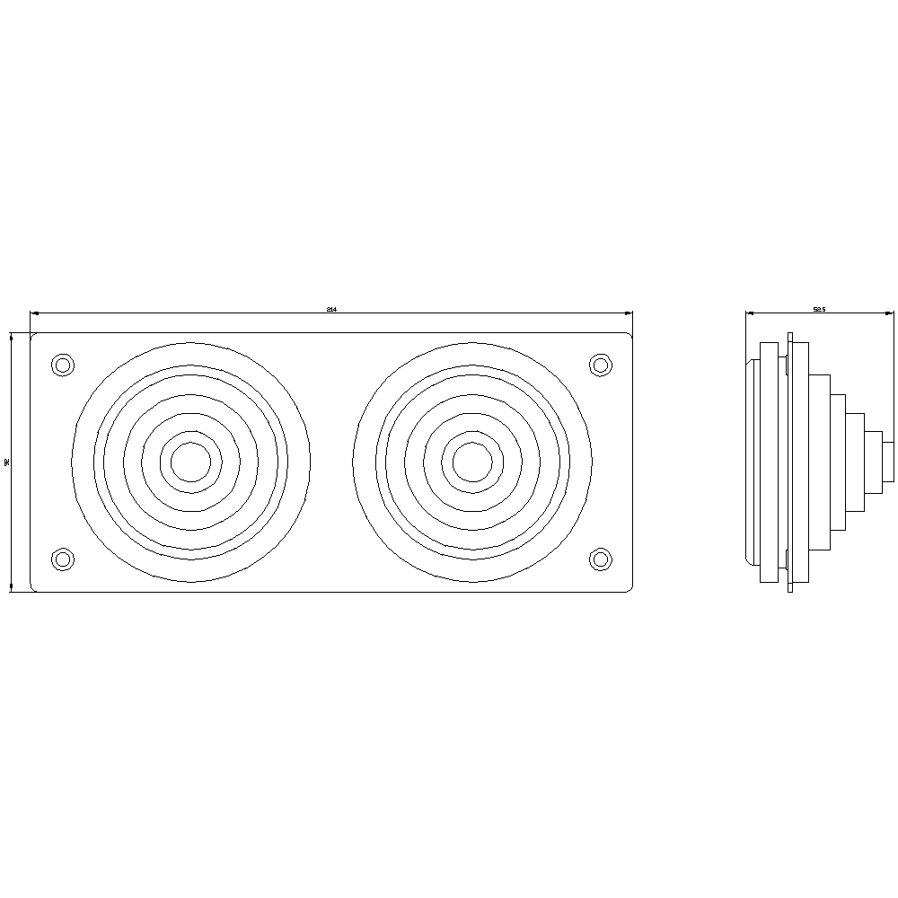 ALPHA 400/630 DIN cable entry flange sheet steel only for flat pack with 2 x cable support sleeves 8HC6900 only protection class 1 - Image 2
