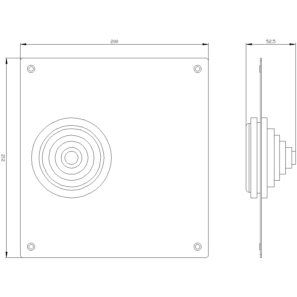 ALPHA 1250 DIN cable entry flange for lower flange opening in the floor plate old version with 1 x rubber sleeve 8HC6900 sheet steel IP55 flange opening 186 mm x 198 mm - Image 2